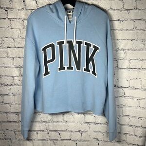 Victoria’s Secret PINK Light Blue hoodie medium fleece sweatshirt sweater